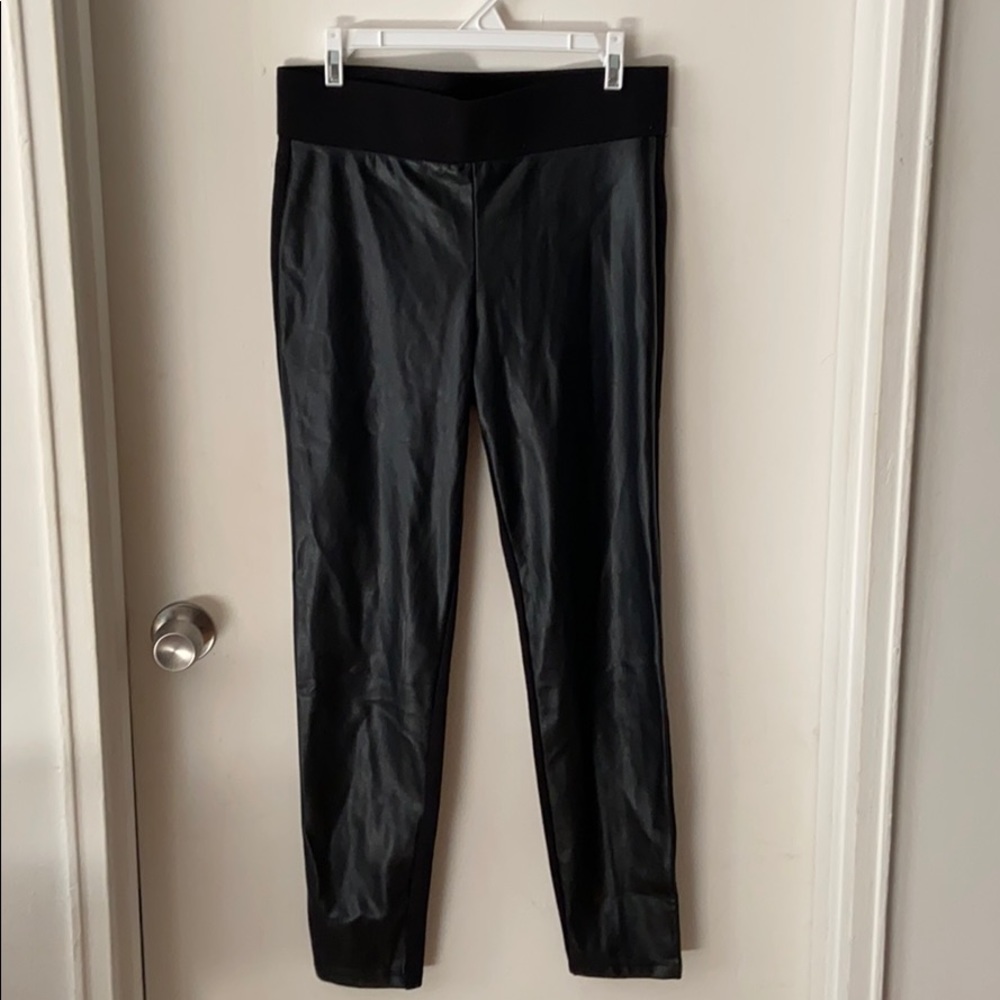 LOFT leather front ponte leggings NWOT